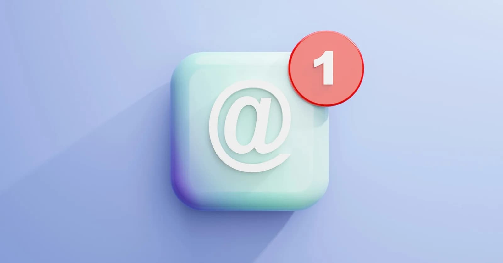 Email icon with a single new message notification badge