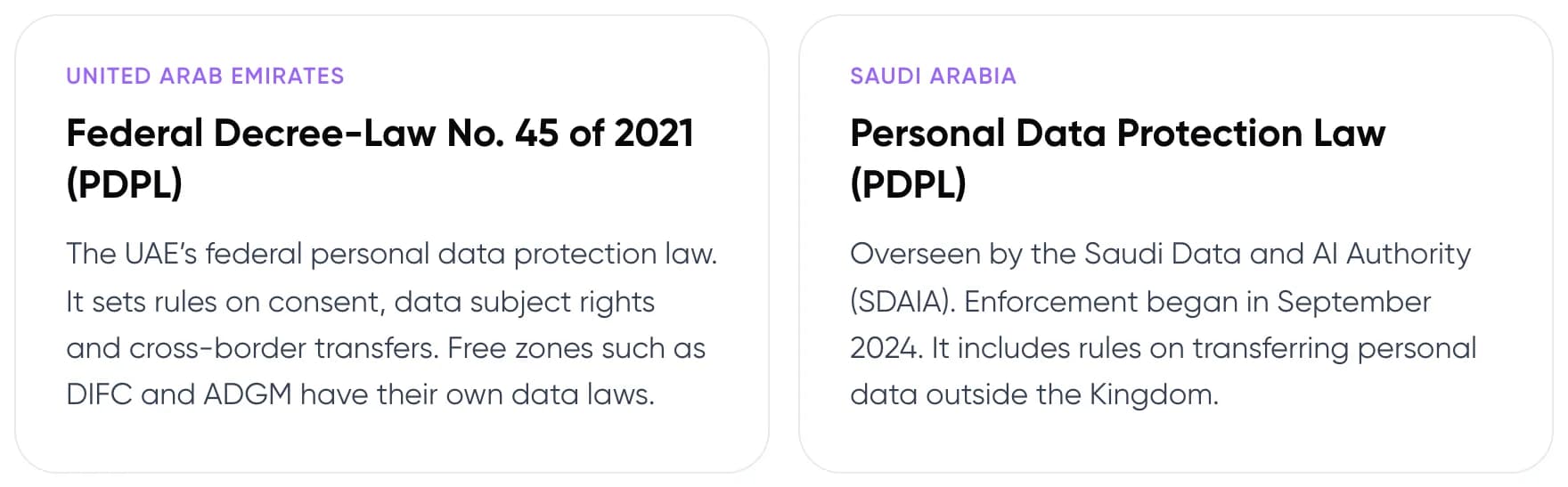 UAE and Saudi data protection laws for chat support