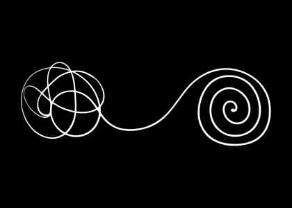 Abstract spiral artwork for consultation section