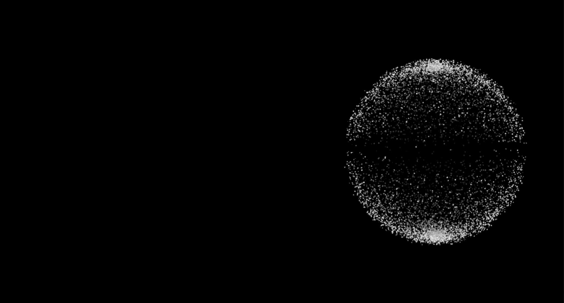 Dark abstract particle sphere representing Generative AI Development Services