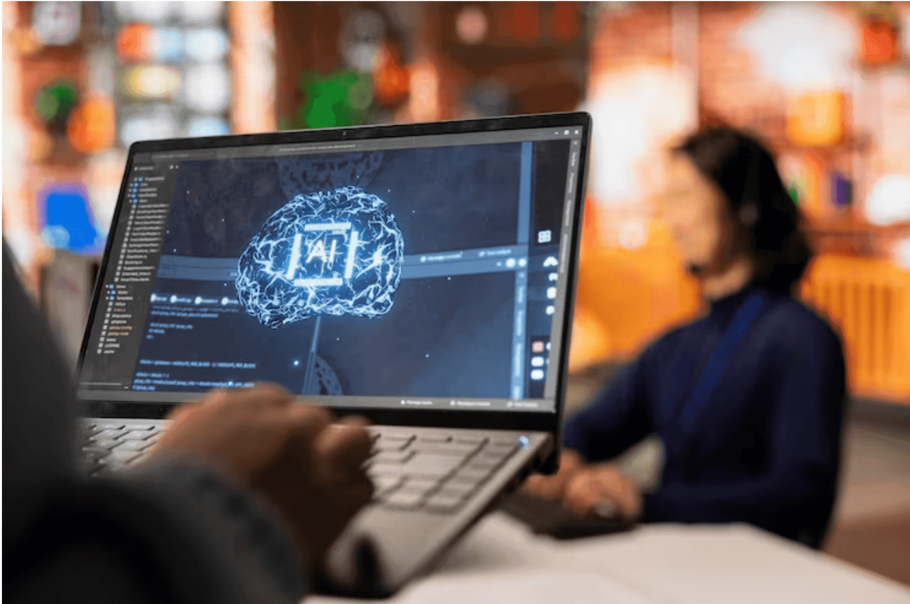 A personal working on the AI using its computer
