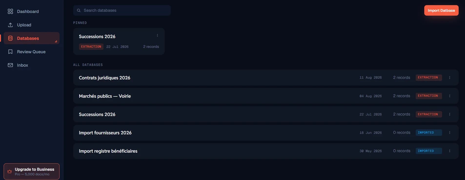 DataXtrak databases